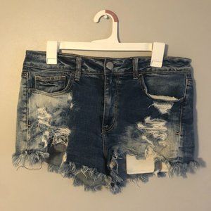 American Eagle Hi-Rise Distressed Stretch Jean Shorts
